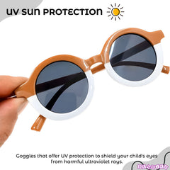 Kids Sunglasses Stylish and Compact Kids Eyewear for Summer (Caramel)