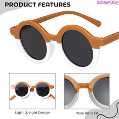 Kids Sunglasses Stylish and Compact Kids Eyewear for Summer (Caramel)