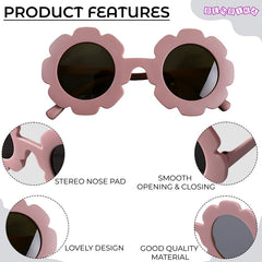 Kids Sunglasses Stylish and Compact Kids Eyewear for Summer (Dusky Rose)