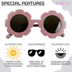 Kids Sunglasses Stylish and Compact Kids Eyewear for Summer (Dusky Rose)