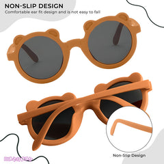 Kids Sunglasses Stylish and Compact Kids Eyewear for Summer (Caramel)