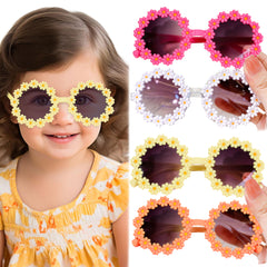 Kids Sunglasses Stylish and Compact Kids Eyewear for Summer (Floral|Yellow)
