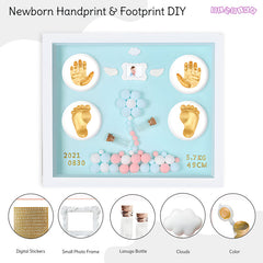 Baby Clay Hand and Footprint Casting Kit With Frame for Newborn Babies (DIY Kit - Blue)