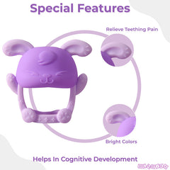 BPA Free Silicone Teething Toy for Baby (Bunny Lavendar)