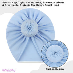 Compact and Stylish Baby Cap (Bun Sky)