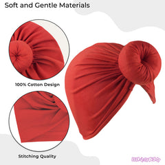 Compact and Stylish Baby Cap (Bun Red)