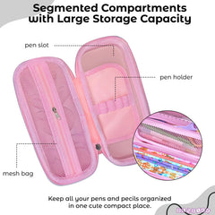 School Supplies 3D Cartoon Design Pencil Box for School Kids (Cute Dinosaur Baby Pink)