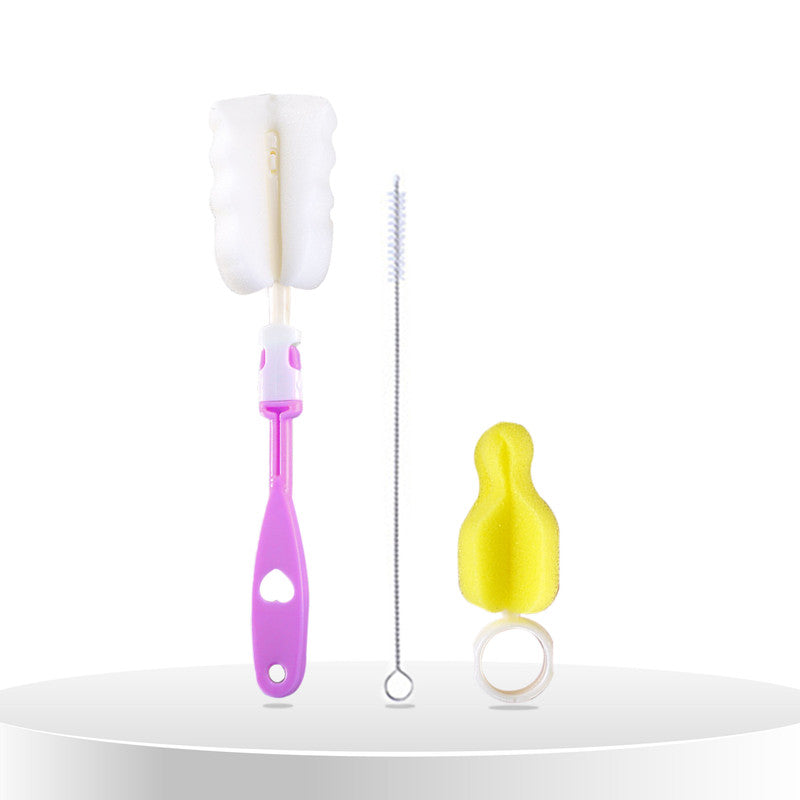 Silicone Baby Milk Bottle Cleaning Brush (Pink Yellow)