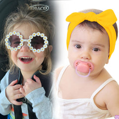 Fashionable Sunglasses and Headband for Kids & Baby Girls (Yellow)