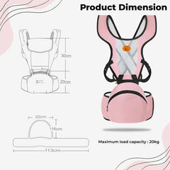 Baby Essential Hands Free Baby Carrier for Toddler (Light Pink)