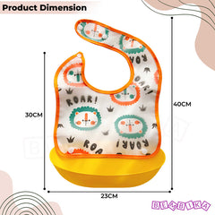 Adjustable Feeding Bib Apron for Baby Feeding (Yellow)