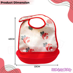Adjustable Feeding Bib Apron for Baby Feeding (Red)