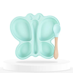 Baby Feeding Essential Baby Dinner Set Infant Training Eating Utensils-Sea Green