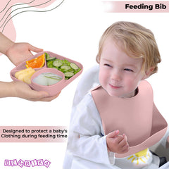 Baby Feeding Essential Baby Dinner Set Infant Training Eating Utensils (Blush)