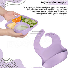 Baby Feeding Essential Baby Dinner Set Infant Training Eating Utensils (Purple)