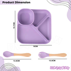 Baby Feeding Essential Baby Dinner Set Infant Training Eating Utensils (Purple)