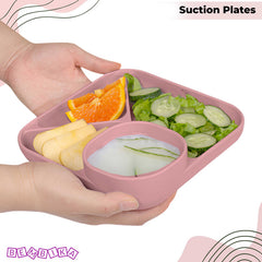 Baby Feeding Essential Baby Dinner Set Infant Training Eating Utensils (Blush)