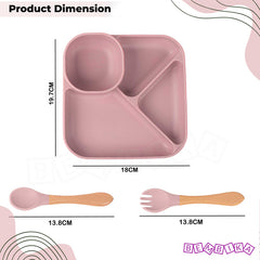 Baby Feeding Essential Baby Dinner Set Infant Training Eating Utensils (Blush)