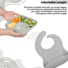 Baby Feeding Essential Baby Dinner Set Infant Training Eating Utensils (Grey)