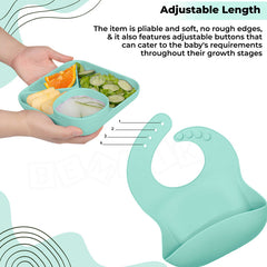 Baby Feeding Essential Baby Dinner Set Infant Training Eating Utensils (Sea Green)