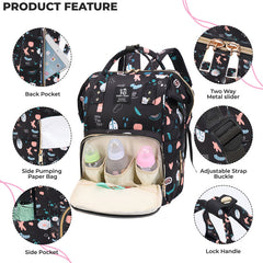 Mother Backpack for Baby Feeding and Nursing (Black)