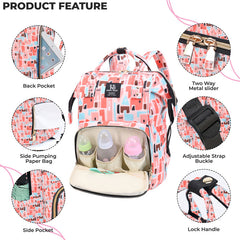 Mother Backpack for Baby Feeding and Nursing (Peach)
