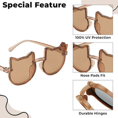 Kids Sunglasses Stylish and Compact Kids Eyewear for Summer (Brown)