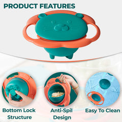 Bembika Baby Feeding Bowl ExceptionalQuality KidsÃ¢â‚¬â„¢ Bowl for Easy Feeding Compact and Stylish Baby AntiScalding and AntiFall Food Bowl (Dark Green)