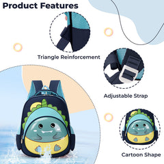 Kindergarten Cute Cartoon Kids School Bag for Boys and Girls (Navy Blue)