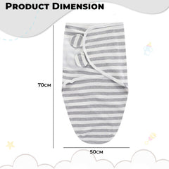 Organic Cotton Hooded Muslin Swaddle Wrap for Baby (Stripe)