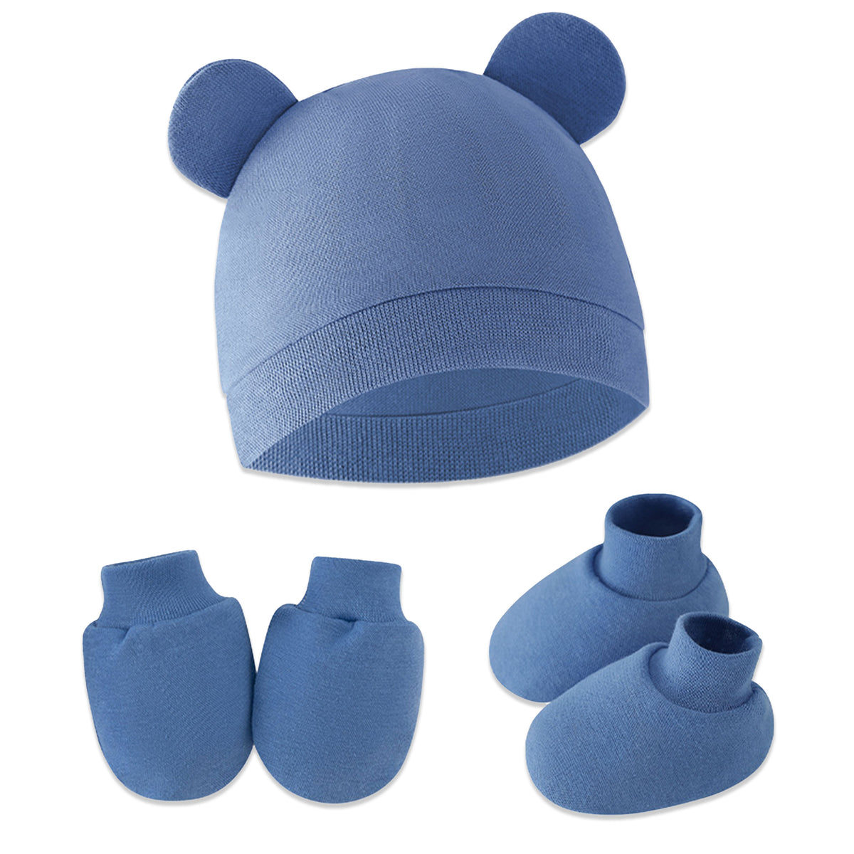 Baby Safety Cap, Socks, Hand Mittens (Set of 3)