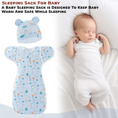 Organic Cotton Soft Baby Sleeping Sack for Comfort & Safe Sleep (Blue Giraffe)
