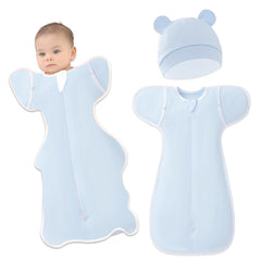 Organic Cotton Soft Baby Sleeping Sack for Comfort & Safe Sleep (Blue)
