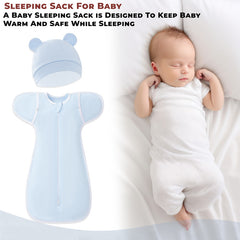 Organic Cotton Soft Baby Sleeping Sack for Comfort & Safe Sleep (Blue)