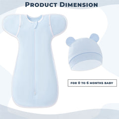 Organic Cotton Soft Baby Sleeping Sack for Comfort & Safe Sleep (Blue)