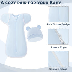 Organic Cotton Soft Baby Sleeping Sack for Comfort & Safe Sleep (Blue)