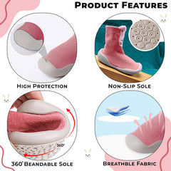 Soft and Stretchy Cotton Sock Shoes for Baby (Pink Kitten)