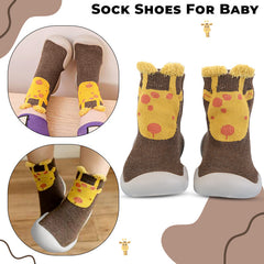 Soft and Stretchy Cotton Sock Shoes for Baby (Brown Deer)