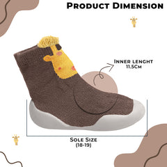 Soft and Stretchy Cotton Sock Shoes for Baby (Brown Deer)