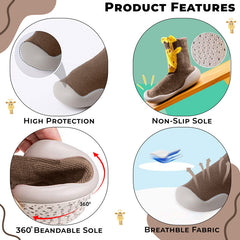 Soft and Stretchy Cotton Sock Shoes for Baby (Brown Deer)