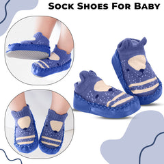 Soft and Stretchy Cotton Sock Shoes for Baby (Tibetan Blue)