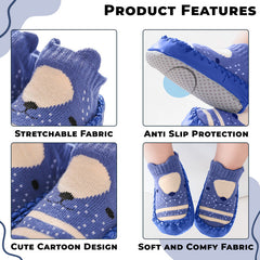 Soft and Stretchy Cotton Sock Shoes for Baby (Tibetan Blue)