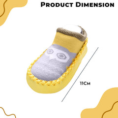 Soft and Stretchy Cotton Sock Shoes for Baby (Yellow Owl)