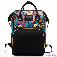 Mother Backpack for Baby Feeding and Nursing (Leaf Black)
