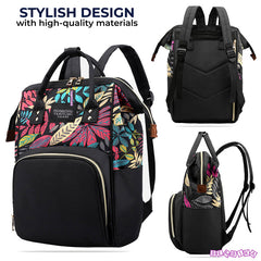 Mother Backpack for Baby Feeding and Nursing (Leaf Black)