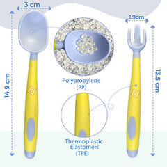 Baby Spoon and fork Set for Baby Feeding (Blue)
