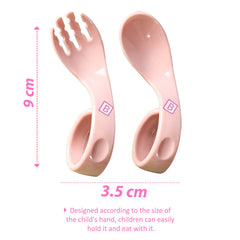 Baby Spoon and fork Set for Baby Feeding (Pink)