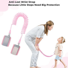 Bembika Anti-Lost Wrist Chain for Kids – Child Safety Leash with Upgraded Locks, 360° Rotating Connectors, Adjustable Wrist Band for Outdoor, Shopping & Travel-(Pink)