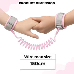 Bembika Anti-Lost Wrist Chain for Kids – Child Safety Leash with Upgraded Locks, 360° Rotating Connectors, Adjustable Wrist Band for Outdoor, Shopping & Travel-(Pink)
