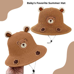 BEMBIKA Baby Cotton Cap with Safety and Comfort Baby Turban-(Paw Print – Khaki)